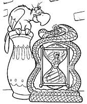 coloriage aladdin dans le sablier